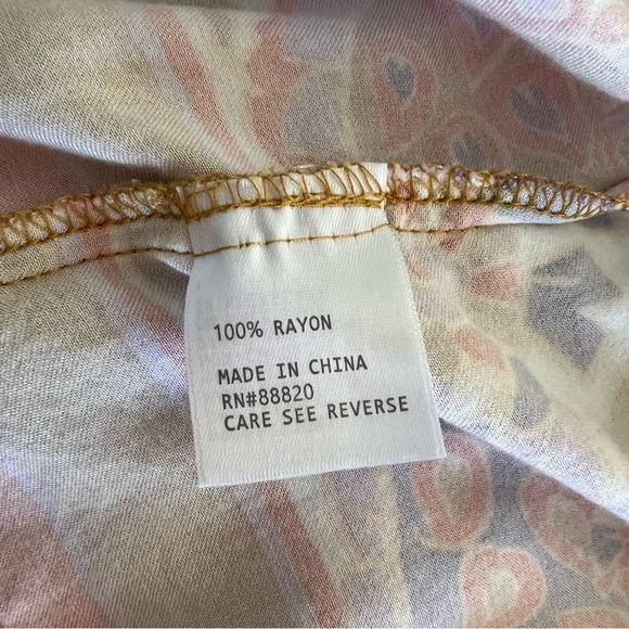 🚨FINAL SALE🚨 Rachel Zoe Long Sleeve Button Down Blouse Floral Orange Red 70s L - Picture 8 of 8